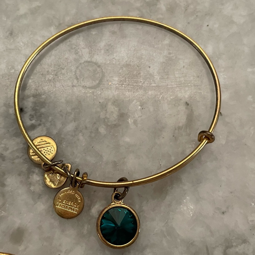 Alex and Ani Emerald Crystal Charm Bracelet